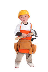 Image showing Construction Building Worker Wearing Hard Hat