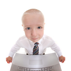 Image showing Abstract Child Working on a Computer