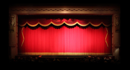 Image showing Genuine Stage Drapes inside a Theater