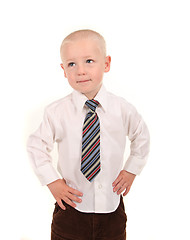 Image showing Serious Little Business Man