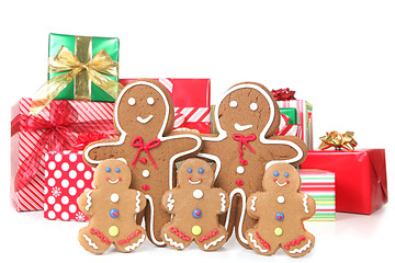 Image showing Gingerbread Family at Christmas Time