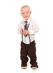 Image showing Standing Child Pretending to be a Doctor