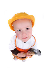 Image showing Little Construction Worker on White Background