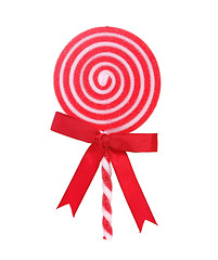 Image showing Red and White Holiday Lollipop