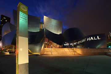 Image showing Disney Concert Hall at Night in Los Angeles California