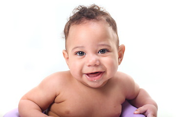 Image showing Cute Little Baby Boy Sitting up