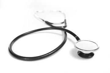 Image showing Medical Stethoscope on White Background With Copy Space