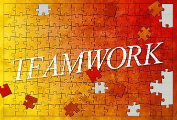 Image showing teamwork puzzle