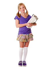 Image showing Happy school girl with books