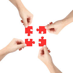 Image showing Solving a puzzle