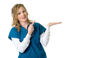 Image showing Nurse Holding and pointing