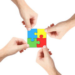 Image showing Solving a puzzle