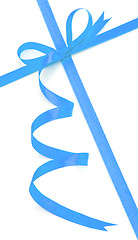 Image showing Blue bow and ribbon