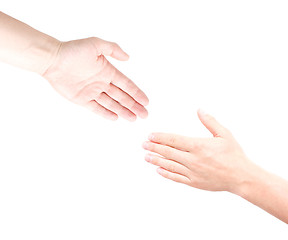 Image showing Reaching out