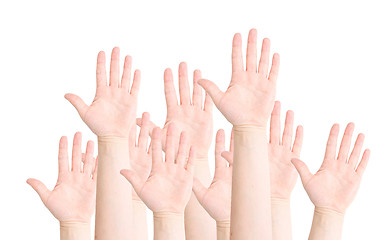 Image showing Raised hands