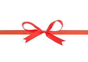 Image showing Beautiful red ribbon and bow