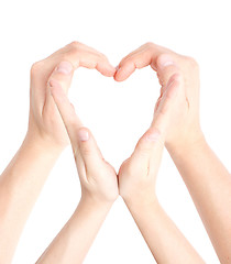 Image showing Heart shaped by hands