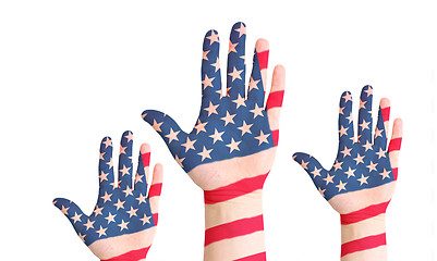 Image showing United states raished hands