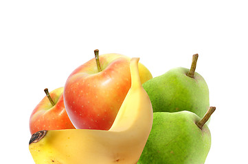 Image showing Apple, pear, banana