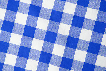 Image showing Blue textile gingham background