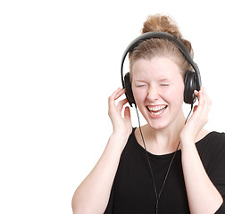 Image showing Woman listening to music