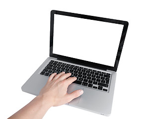 Image showing Typing on laptop