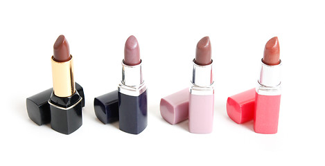 Image showing Lipsticks in a row