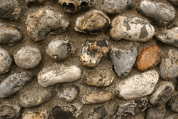 Image showing large pebbles used to build a wall