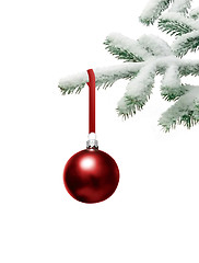 Image showing Christmas tree with bauble