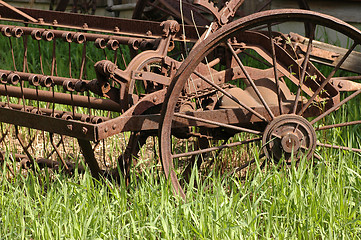 Image showing Weathered farm machinery