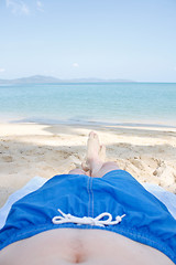 Image showing Legs on beach