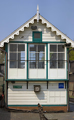 Image showing old signal box at a railway museum