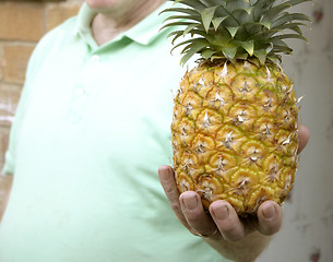 Image showing offering a pineapple