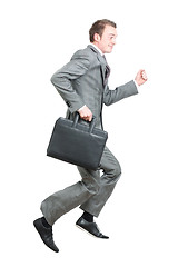 Image showing Business man running to work