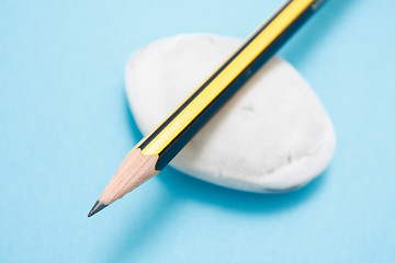 Image showing Pencil and rubber