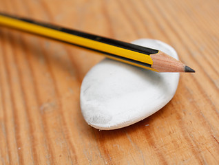 Image showing Pencil and rubber