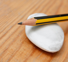 Image showing Pencil and rubber
