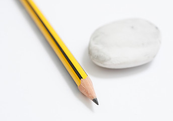 Image showing Pencil and rubber