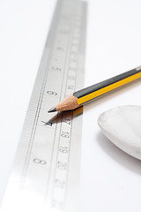 Image showing Pencil and rubber