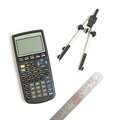 Image showing Calculator and circle tool