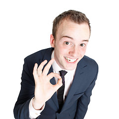 Image showing A business man gesturing ok