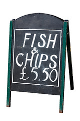 Image showing Fish and chips sign