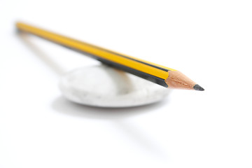 Image showing Pencil and rubber