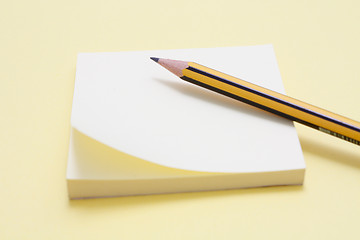 Image showing Pencil and note pad