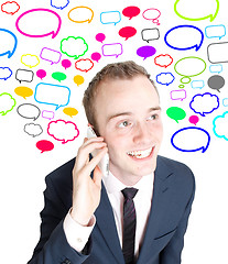 Image showing Business man talking in cell phone