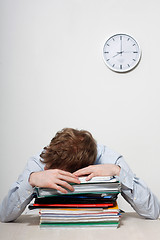 Image showing Business man sleeping