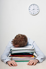 Image showing Business man sleeping