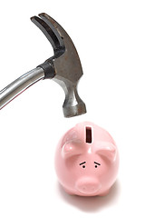 Image showing Breaking the piggy bank