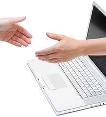 Image showing Online handshake