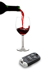 Image showing Alcohol and car keys